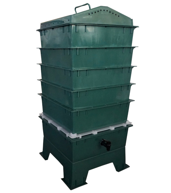 5 Tray Vermihut Worm Tower Composting System