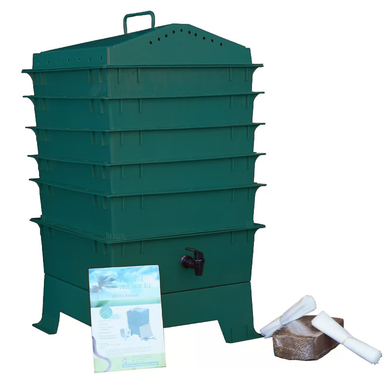 5 Tray Vermihut Worm Tower Composting System
